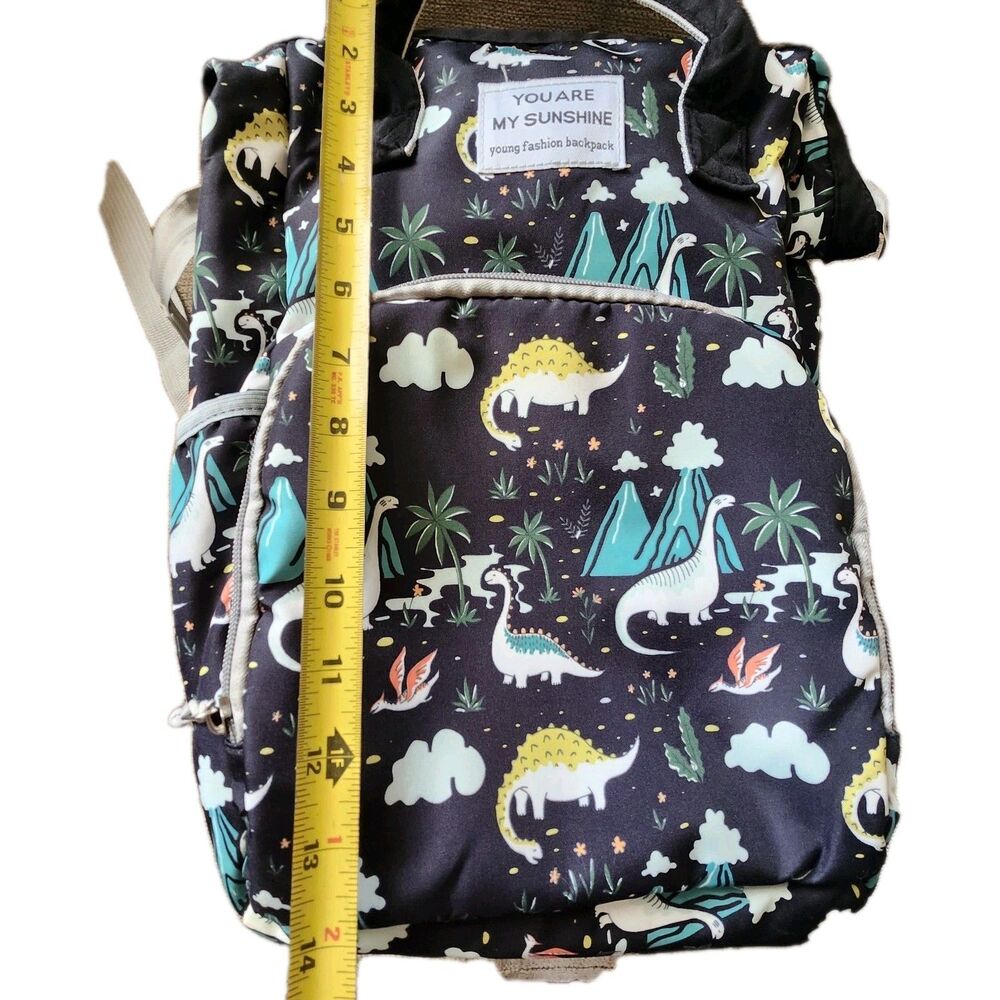 You Are My Sunshine Dinosaur Diaper Bag Young Fashion Backpacks Navy Blue - Picture 13 of 15